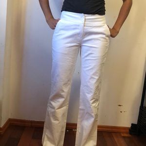 White Linen Blend Pants